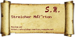 Streicher Márton névjegykártya