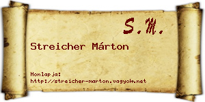 Streicher Márton névjegykártya